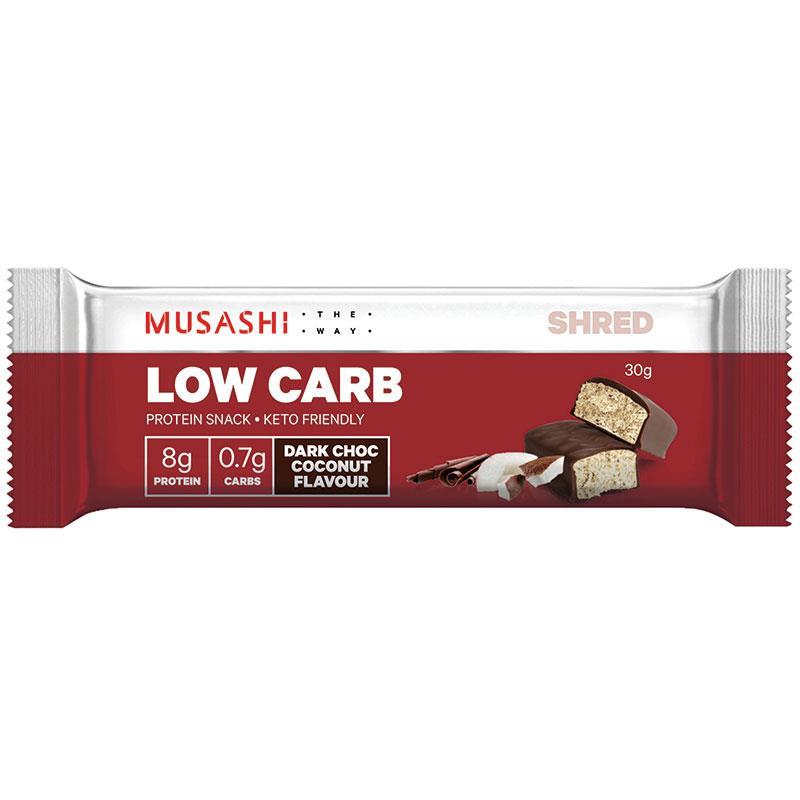 [무사시] 로우 카브 프로틴 바 다크 초콜릿 코코넛 30g Musashi Low Carb Protein Bar Dark Chocolate Coconut 30g