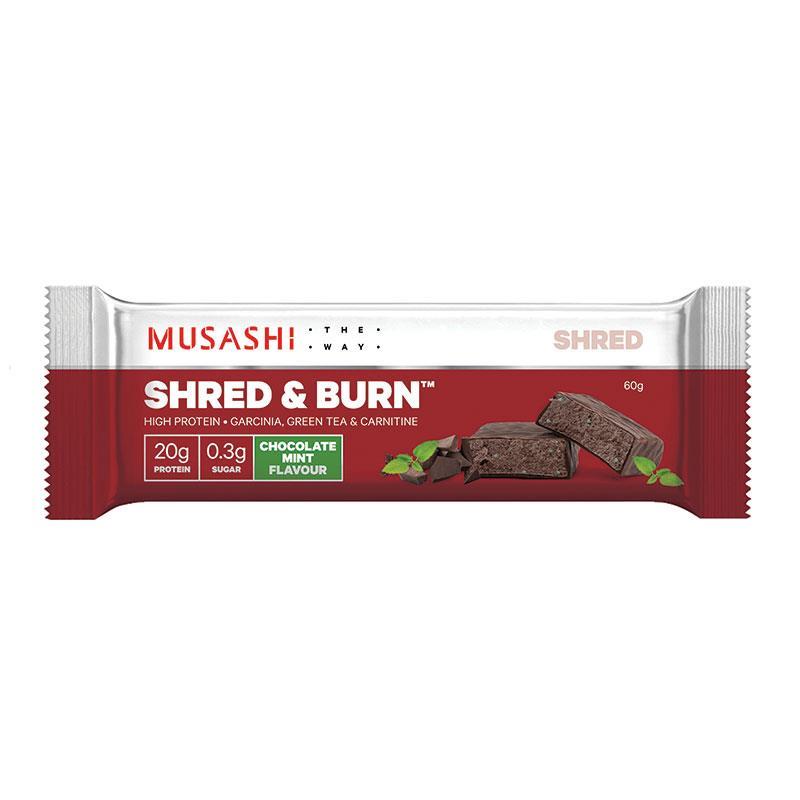 [무사시] 쉬레드&번 바 다크초코 민트맛 60g Musashi Shred and Burn Bar Dark Choc Mint 60g