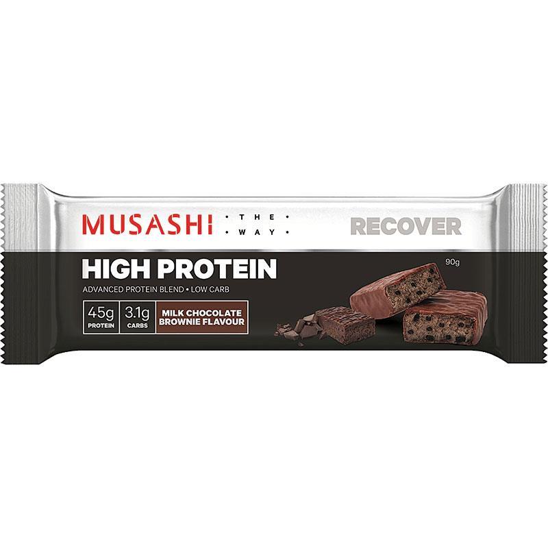 [무사시] 하이 프로틴 바 초콜릿 브라우니 90g Musashi High Protein Bar Chocolate Brownie 90g