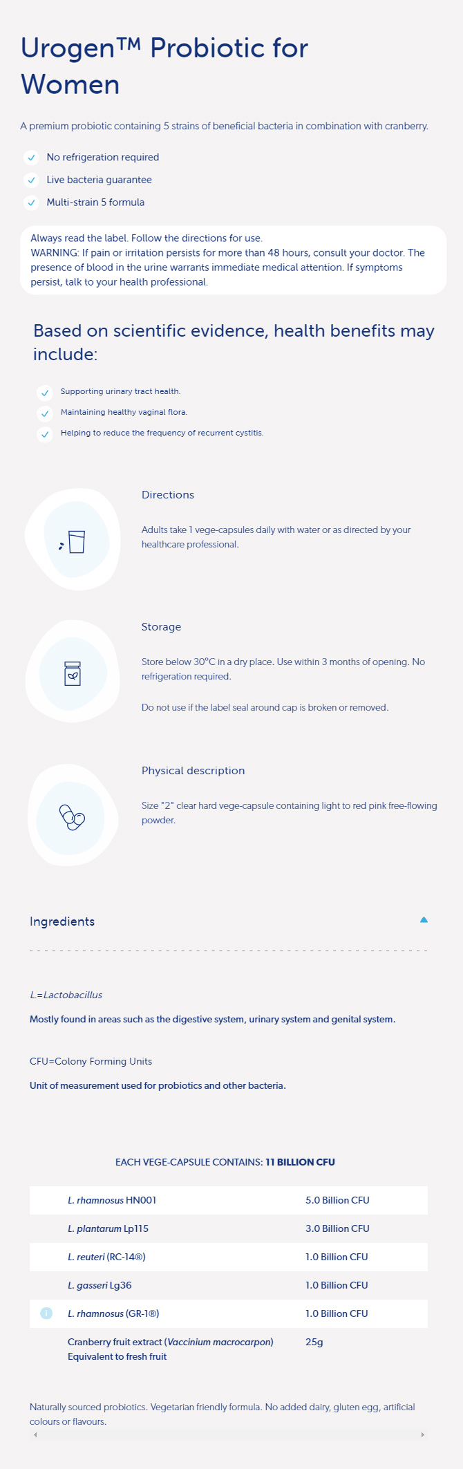  [라이프스페이스] 여성용 프로바이오틱(유산균)+크랜베리 60캡슐