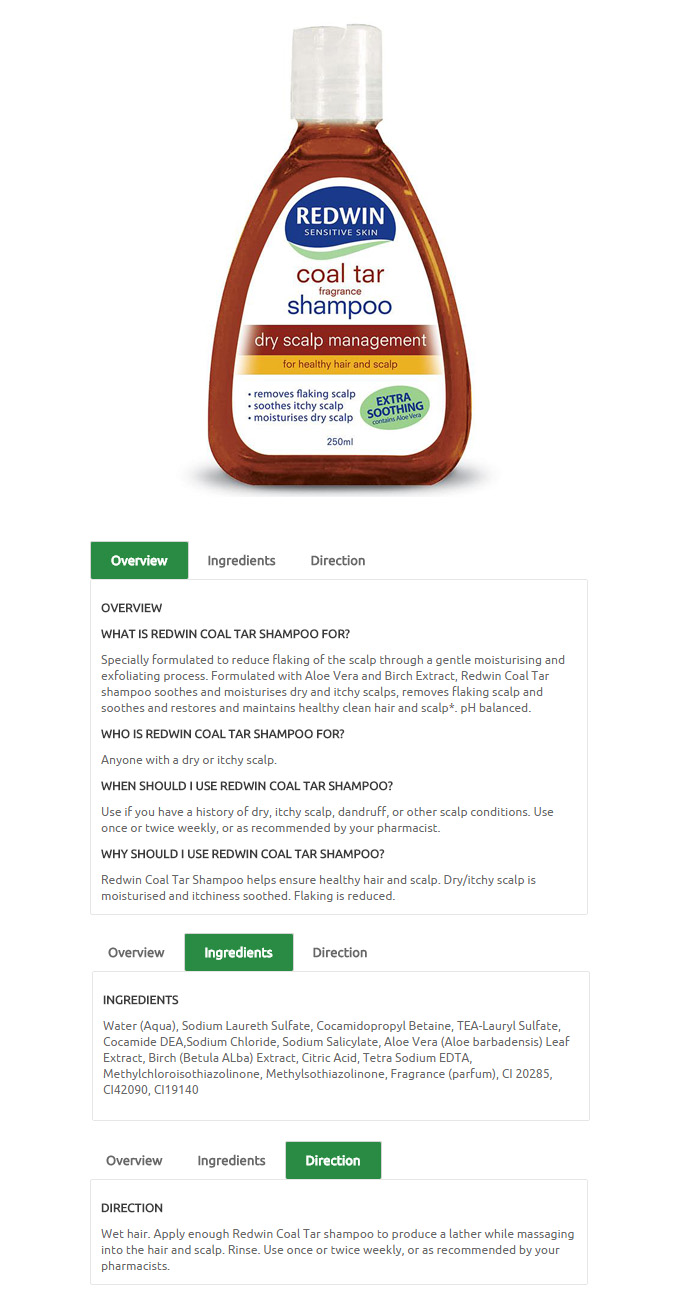  [레드윈] 콜타르 Coal Tar 샴푸 250ml