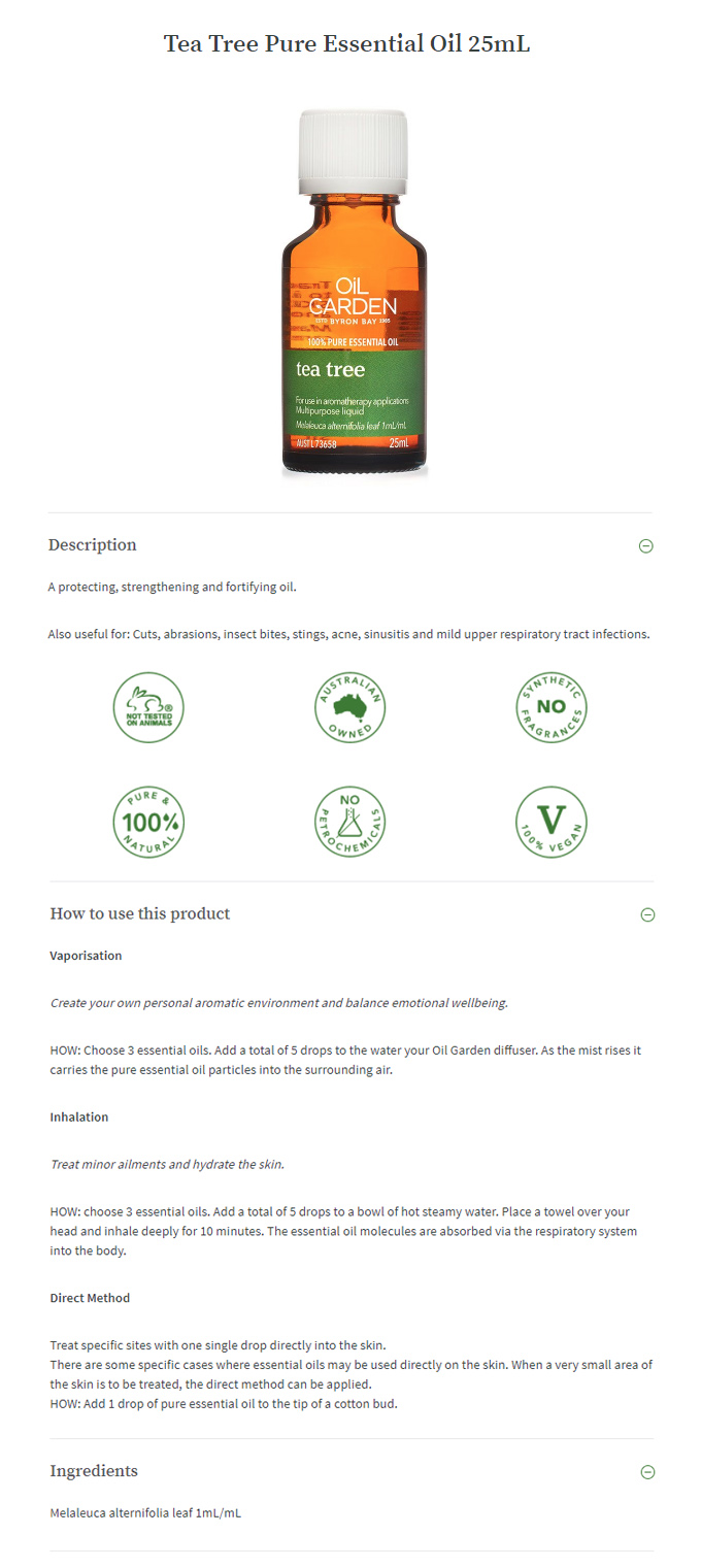  [오일가든] 티트리 오일 25ml