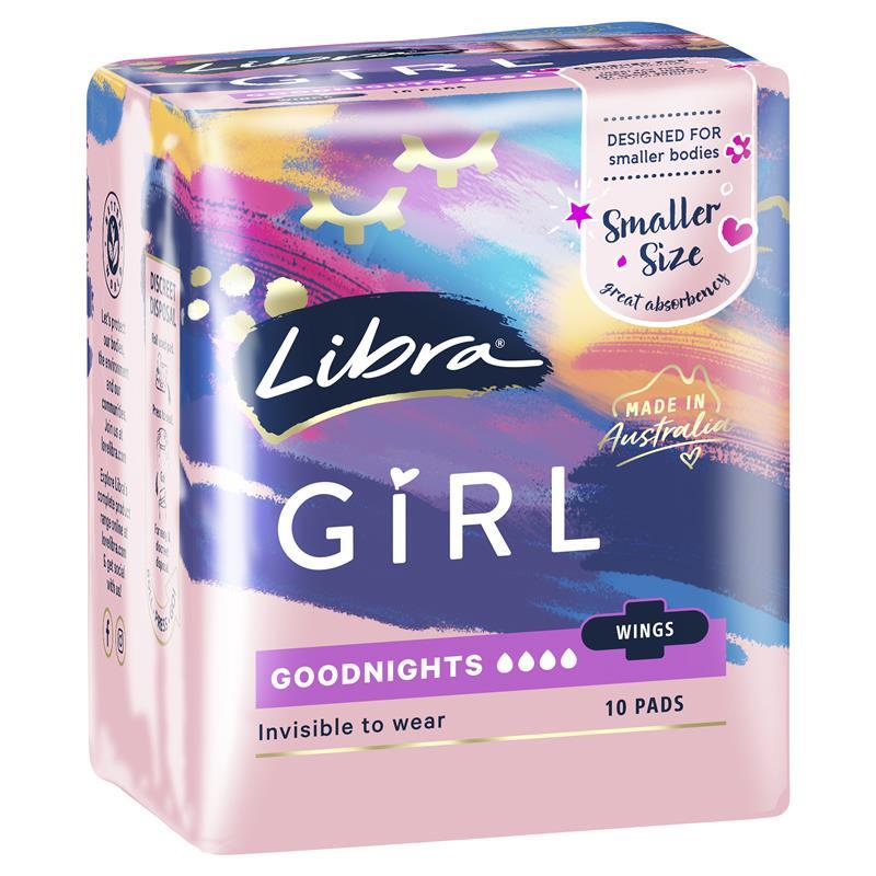 [리브라] 걸 굿나이트 패드 with 날개 10팩 Girl Pads Goodnight with Wings 10P