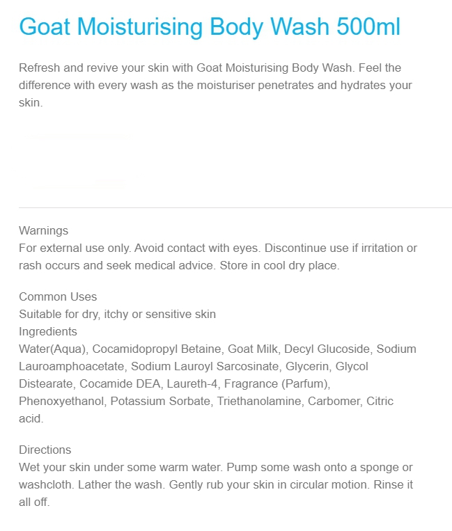  [고트솝] 모이스처라이징 워시 500ml