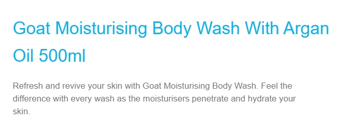  [고트솝] 모이스처리아징 바디 워시 with 아르간 오일 500ml