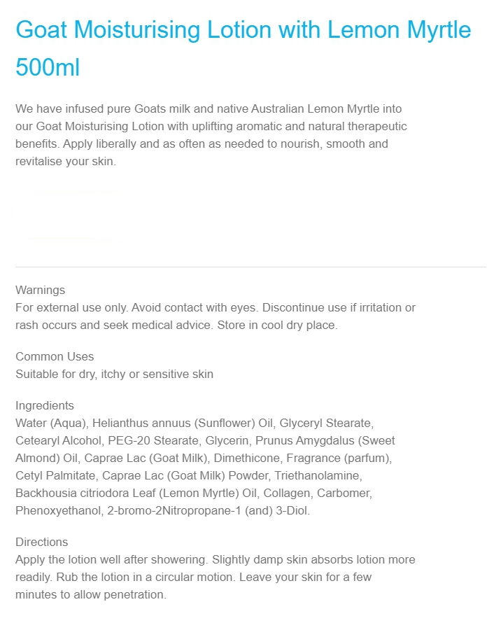  [고트솝] 모이스처라이징 로션 with 레몬머틀 500ml